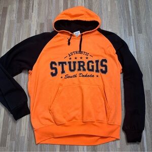 Sturgis, SD Orange and Black Hoodie Size XL